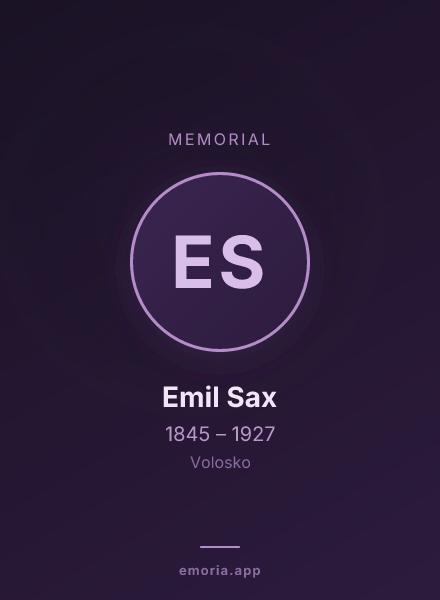 Memorial portrait of Emil Sax