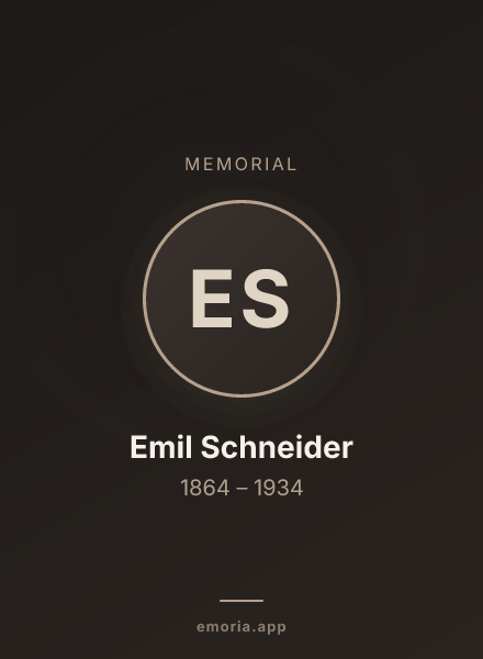 Memorial portrait of Emil Schneider