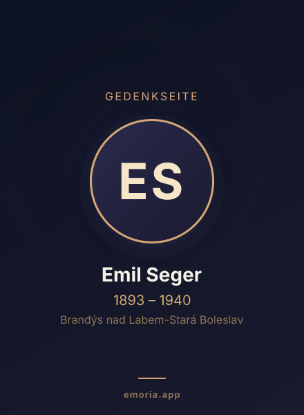 Gedenkportrait von Emil Seger