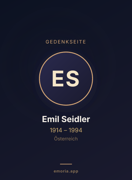 Gedenkportrait von Emil Seidler