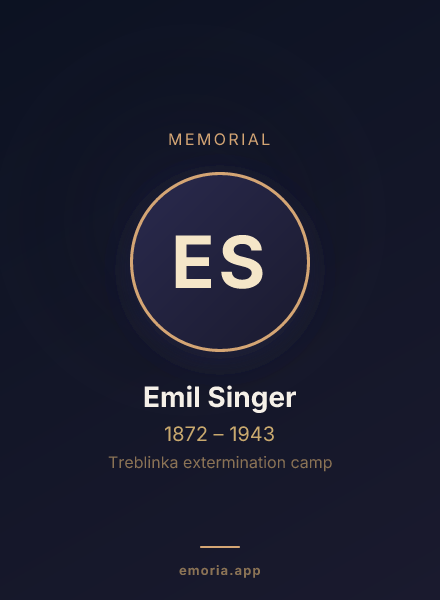 Memorial portrait of Emil Singer