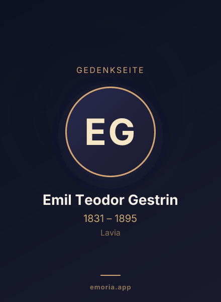 Gedenkportrait von Emil Teodor Gestrin