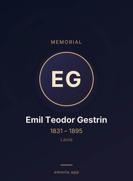Memorial portrait of Emil Teodor Gestrin