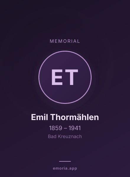 Memorial portrait of Emil Thormählen