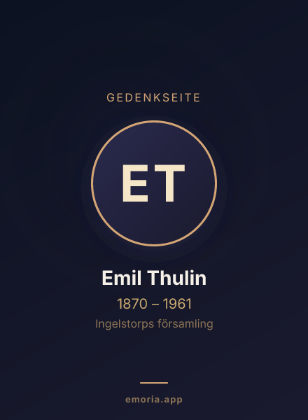 Gedenkportrait von Emil Thulin
