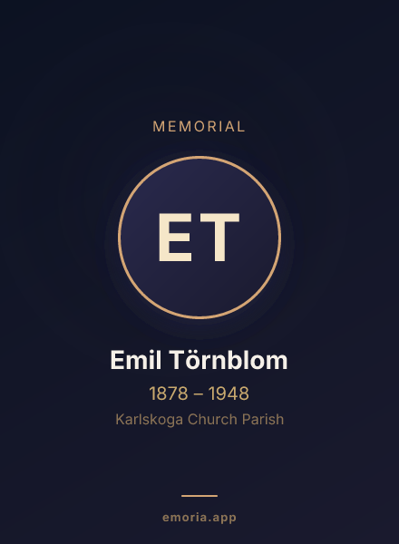 Memorial portrait of Emil Törnblom