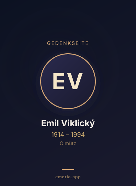 Gedenkportrait von Emil Viklický