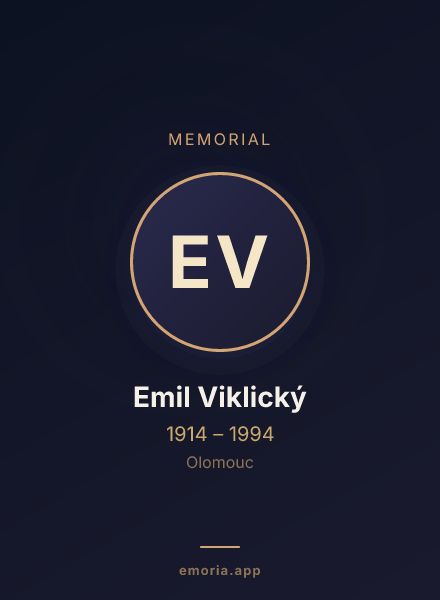 Memorial portrait of Emil Viklický