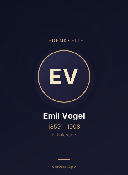 Gedenkportrait von Emil Vogel