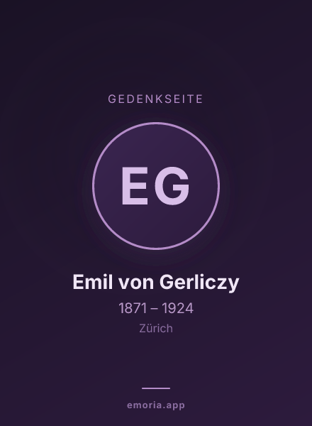Gedenkportrait von Emil von Gerliczy