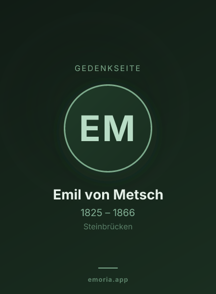 Gedenkportrait von Emil von Metsch
