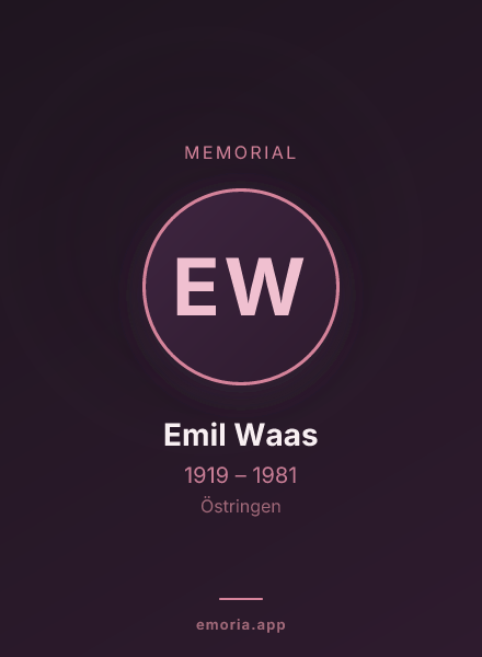 Memorial portrait of Emil Waas
