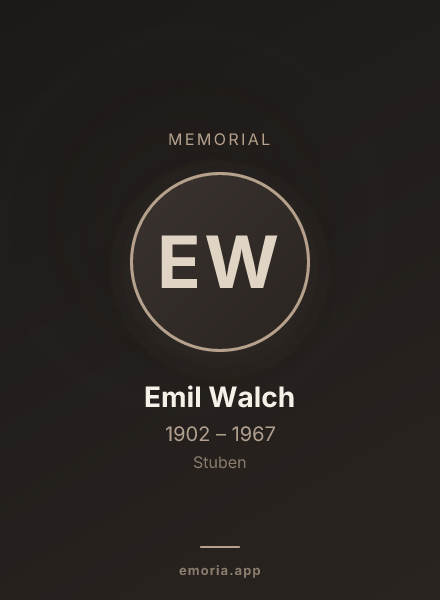 Memorial portrait of Emil Walch