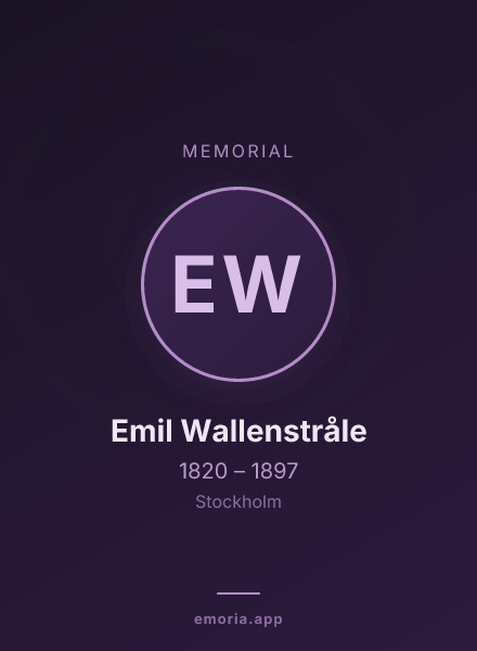 Memorial portrait of Emil Wallenstråle