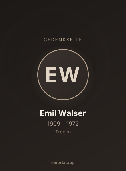 Gedenkportrait von Emil Walser