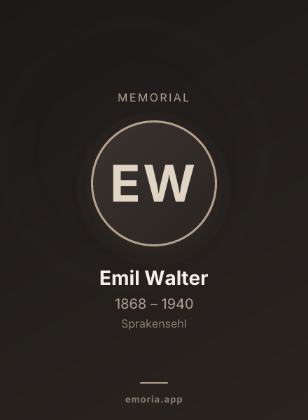 Memorial portrait of Emil Walter