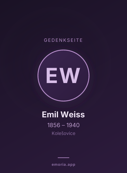 Gedenkportrait von Emil Weiss