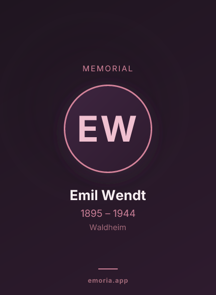 Memorial portrait of Emil Wendt