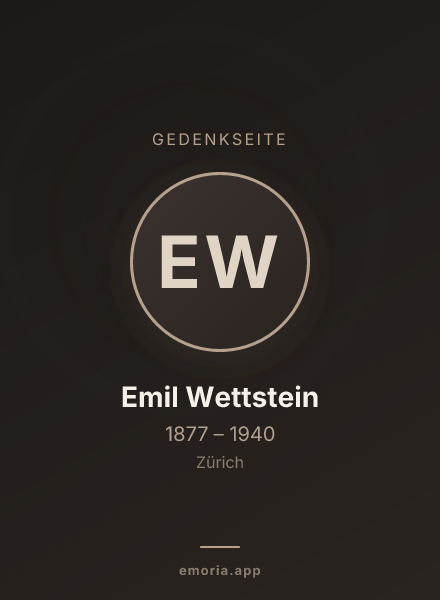 Gedenkportrait von Emil Wettstein