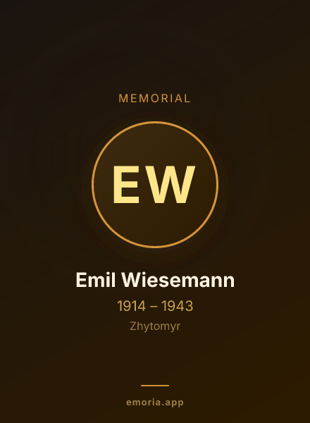 Memorial portrait of Emil Wiesemann