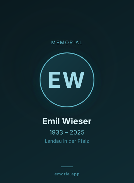Memorial portrait of Emil Wieser