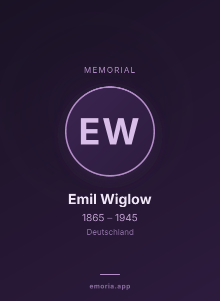 Memorial portrait of Emil Wiglow