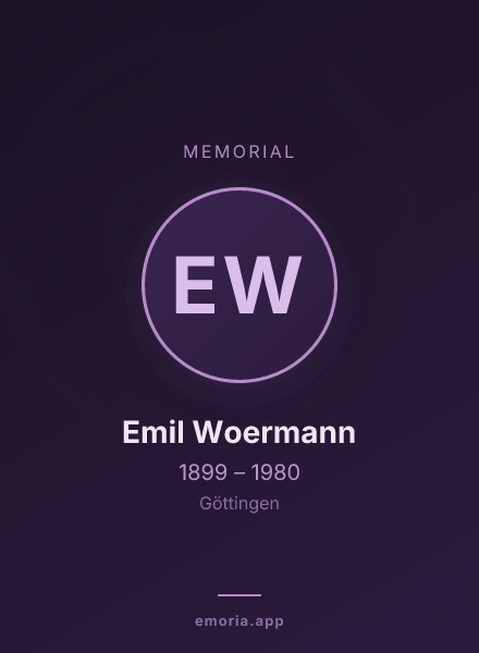 Memorial portrait of Emil Woermann