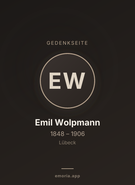 Gedenkportrait von Emil Wolpmann