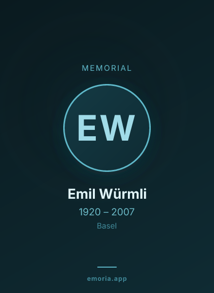Memorial portrait of Emil Würmli