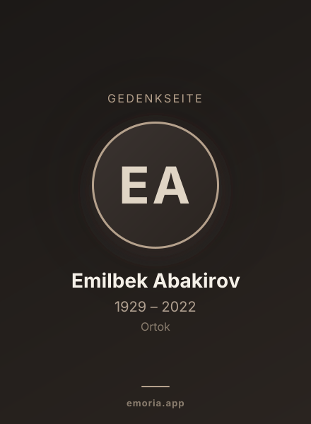 Gedenkportrait von Emilbek Abakirov
