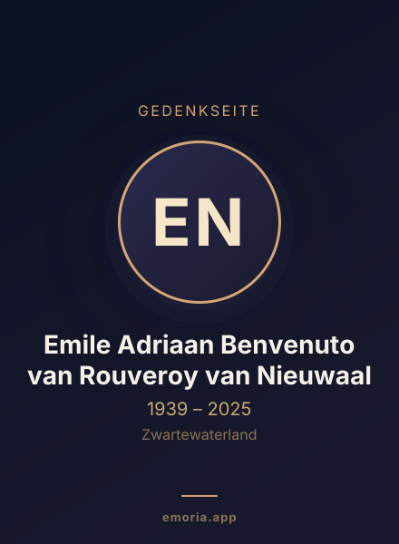 Gedenkportrait von Emile Adriaan Benvenuto van Rouveroy van Nieuwaal