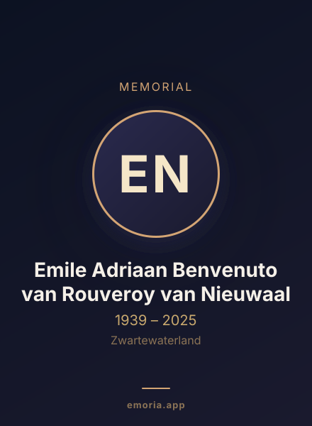 Memorial portrait of Emile Adriaan Benvenuto van Rouveroy van Nieuwaal