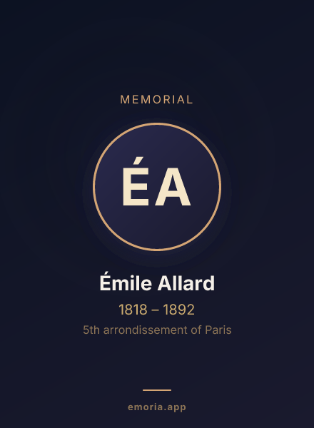Memorial portrait of Émile Allard