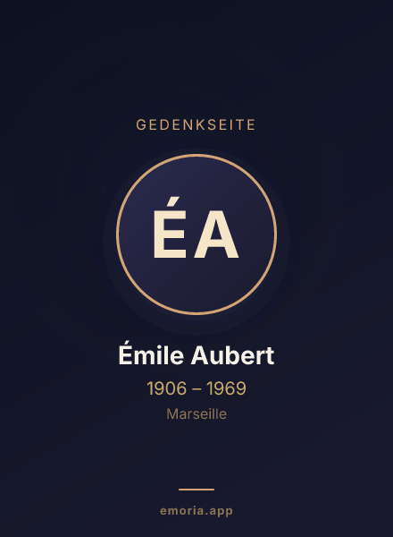 Gedenkportrait von Émile Aubert