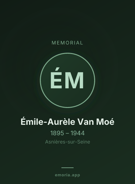 Memorial portrait of Émile-Aurèle Van Moé