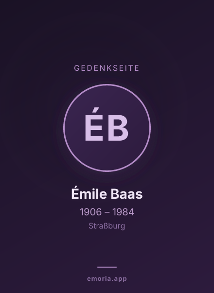 Gedenkportrait von Émile Baas