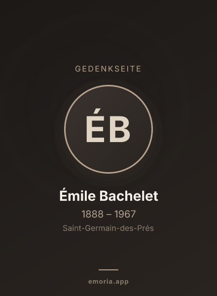 Gedenkportrait von Émile Bachelet