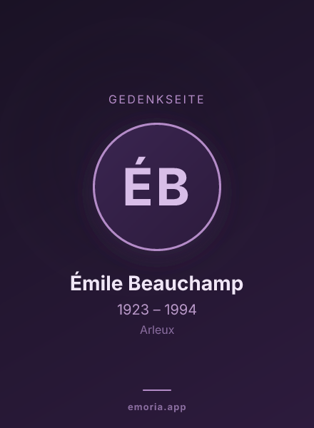 Gedenkportrait von Émile Beauchamp