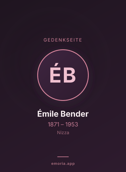Gedenkportrait von Émile Bender