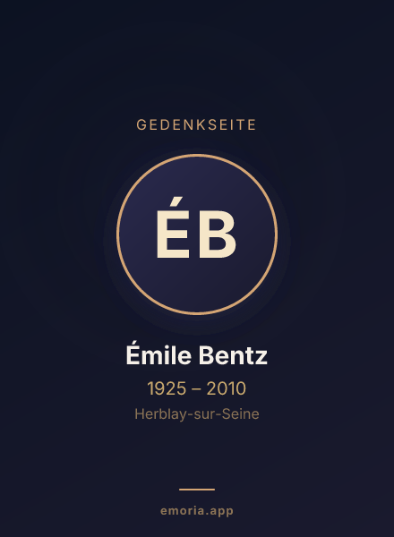 Gedenkportrait von Émile Bentz