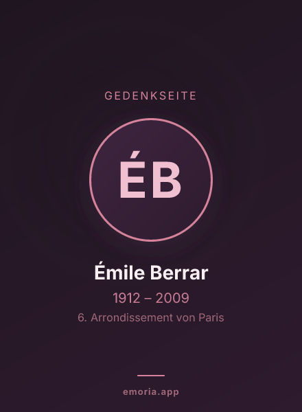 Gedenkportrait von Émile Berrar