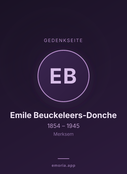 Gedenkportrait von Emile Beuckeleers-Donche