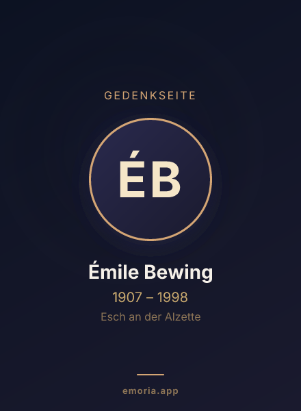 Gedenkportrait von Émile Bewing