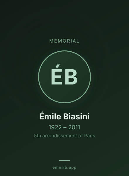 Memorial portrait of Émile Biasini