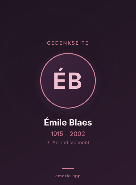 Gedenkportrait von Émile Blaes