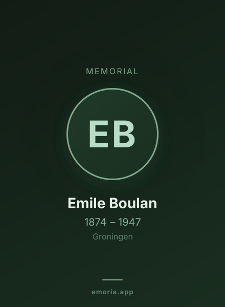Memorial portrait of Emile Boulan