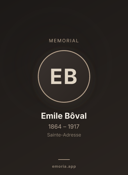 Memorial portrait of Emile Bôval