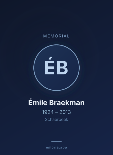 Memorial portrait of Émile Braekman
