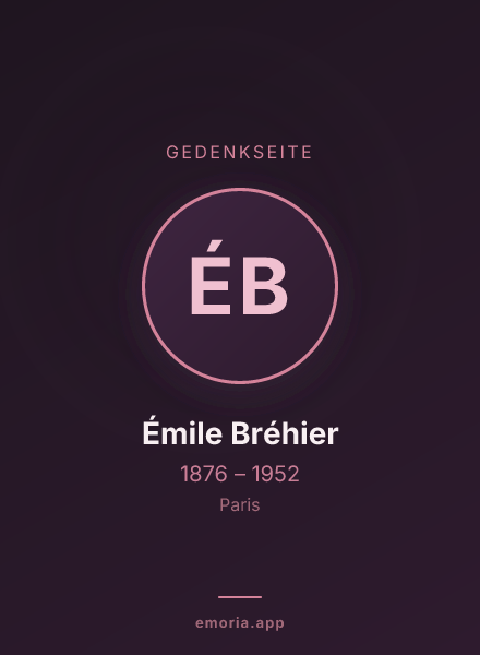Gedenkportrait von Émile Bréhier