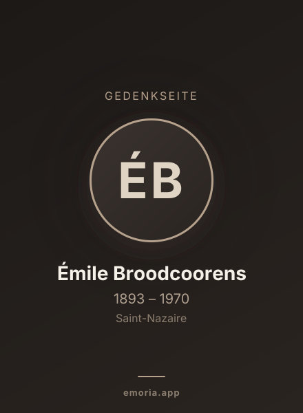 Gedenkportrait von Émile Broodcoorens